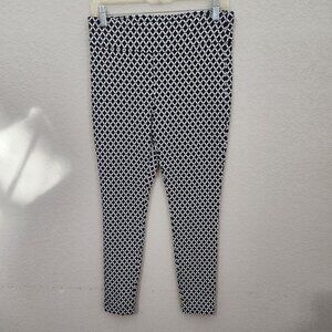 I.N.C. International Concepts Womens Black & White Geometric Print Stretch Pants